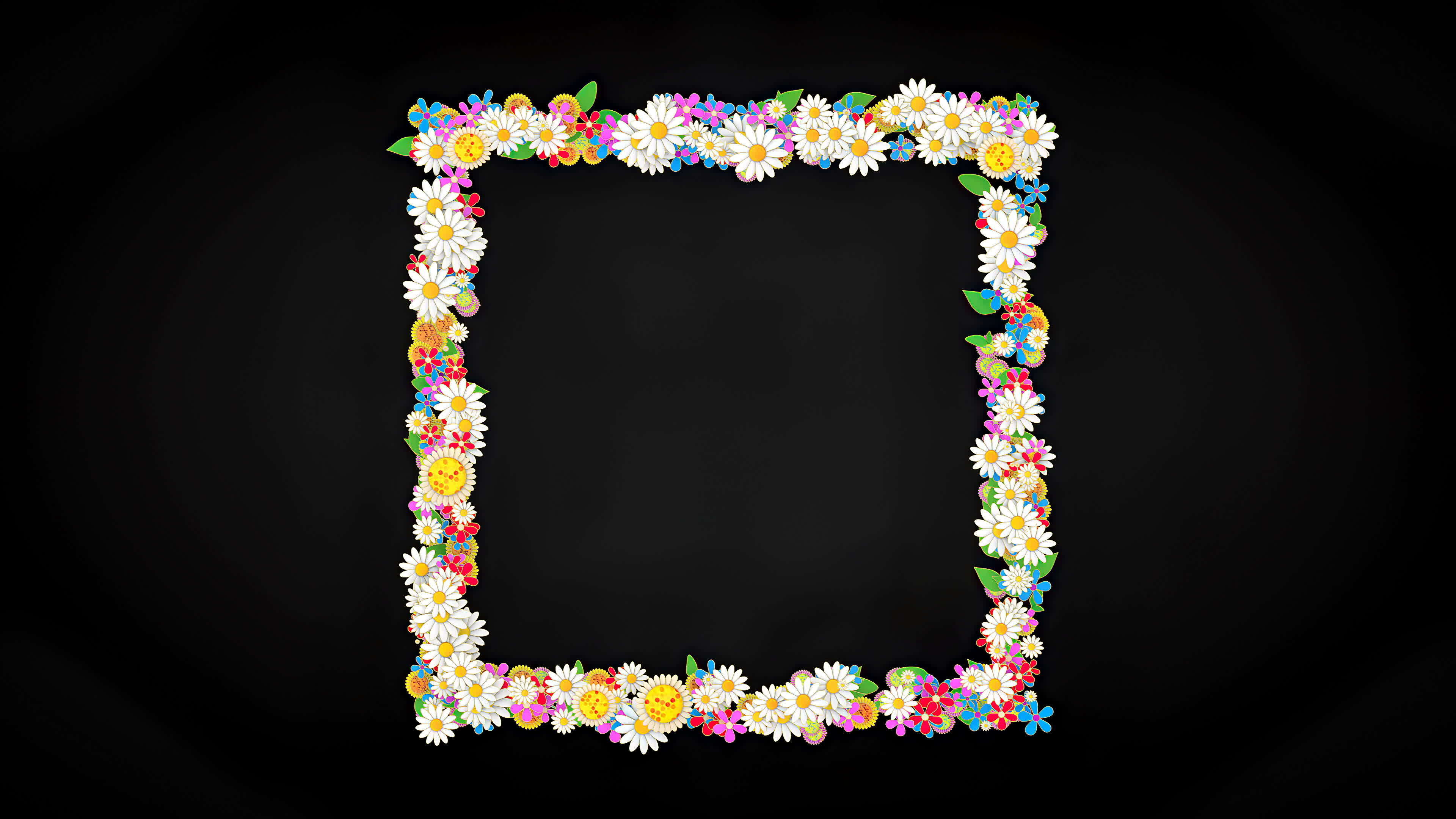 Floral frame placeholder background, flower animation. 23982332 Stock