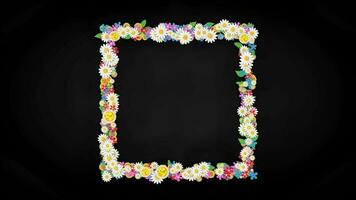 Floral frame placeholder background, flower animation. video