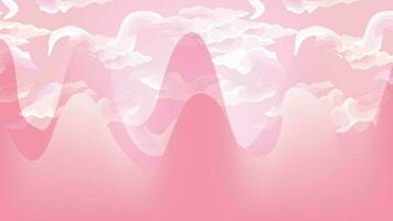 Pink Mountains with Clouds vector