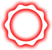 néon brillant rouge ondulé cercle badge png