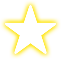 transparente neón estrella en amarillo png