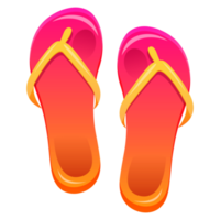 Pair of flip flop sandals. Isolated colorful summer flip flops swim wear. Cartoon illustration png