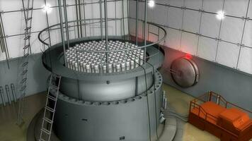 nucleair reactor interieur visie, modern hoog einde veiligheid maatregelen. video