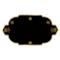 Black floral pattern Persian frame in traditional Persian tazhib style. png