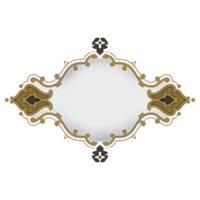 White floral textured Islamic frame in traditional Persian tahzib sytle png