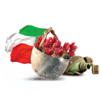 de soldado casco, botella y de Irán bandera. png