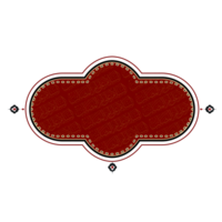 Red floral textured frame in traditional Persian tazhib style png