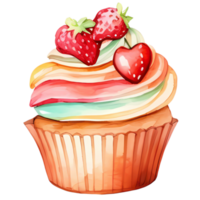 sweet watercolor cupcake png