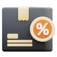 3d render of box icon png