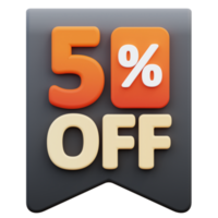 3d render of discount icon png