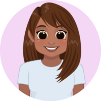 Smiling American African girl in white shirt png