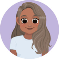 Smiling American African girl in white shirt png