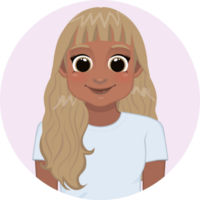 Smiling American African girl in white shirt png