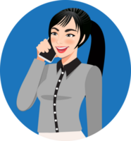 Female use smartphone or Business women chatting or surfing internet on mobile phone. Communication Concept of person hold mobile phone cartoon png