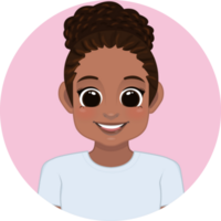 Smiling American African girl in white shirt png