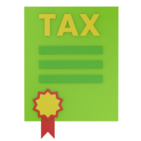 3D Tax Paper Illustration png