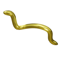 3D Abstract Gold Chrome Liquid Shape png