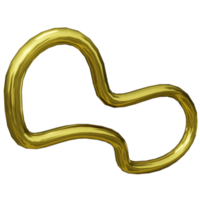 3D Abstract Gold Chrome Liquid Shape png