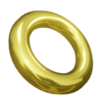 3d abstrakt Gold Chrom Ring gestalten png