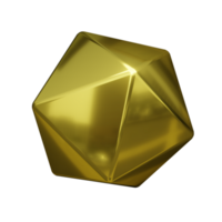 3d abstrait or chrome de forme hexagonale png