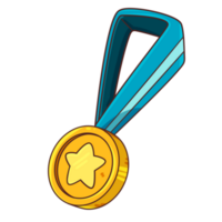 Medal Award Cartoon Cute Isolated Clipart PNG