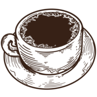 kopp av kaffe bläck Kafé isolerat png