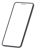 Smartphone frameless blank screen perspective png