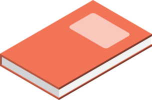 Orange text book isometric png