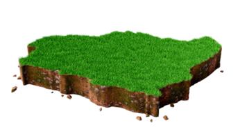 Saudi Arabia Map Grass and ground texture 3d illustration png