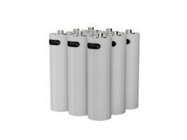 baterías de tamaño aa fila 9 maqueta batería recargable aislada carga usb tipo c ilustración 3d png