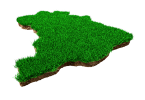 Brazil Map Grass and ground texture 3d illustration png