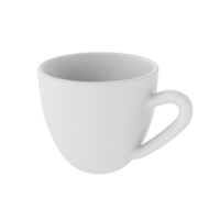 3d foto realista blanco taza icono Bosquejo. diseño modelo para burlarse de arriba. cerámico limpiar blanco jarra con un mate efecto aislado transparente png antecedentes