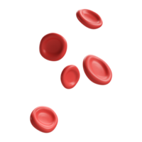 3d fluxo vermelho sangue células ferro plaquetas eritrócitos anemia. realista médico análise ilustração isolado transparente png fundo