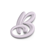 3d handskriven calligraphic brev b isolerat transparent png. typ för kort, affisch, baner, bröllop eller födelsedag png