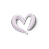 3d calligraphic heart isolated transparent png. Romantic inscription Happy Valentine Day or wedding day. 14 February holiday greetings Illustration png