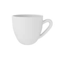 3d foto realista blanco taza icono Bosquejo. diseño modelo para burlarse de arriba. cerámico limpiar blanco jarra con un mate efecto aislado transparente png antecedentes