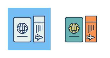 Ticket and Passport Vector Icon