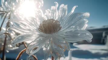 Snow flower Ai generative photo