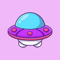 Ufo Spaceship Cartoon Vector Icons Illustration. Flat Cartoon Concept. Suitable for any creative project.