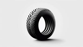 car tire isolated on white photo