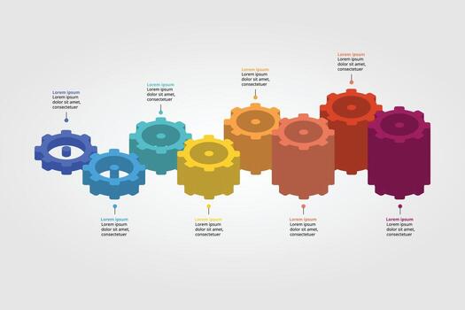 cog element for system template for infographic for presentation for 8 element vector