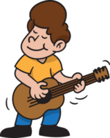 hombre jugando guitarra dibujos animados estilo ilustración. png