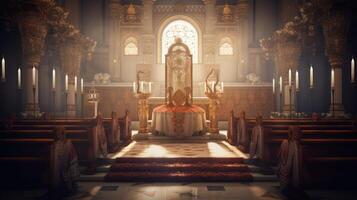 interior of the church of the holy sepulchre photo