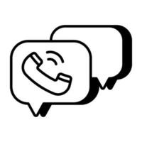 Trendy design icon of phone chat vector