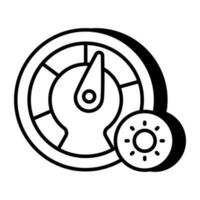 Conceptual linear design icon of speedometer vector