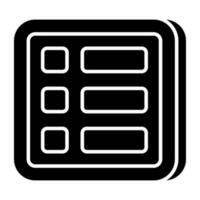 A solid design icon of checklist vector