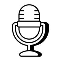 Icon of microphone in solid design vector