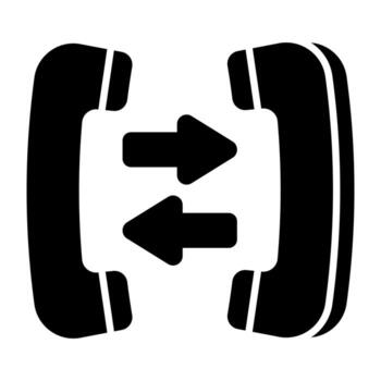 receptor con flechas bidireccionales, concepto de desvío de llamadas vector