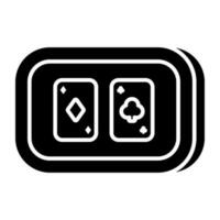 A solid design of mobile poker cards icon vector