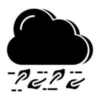 Editable design icon of windy cloud vector